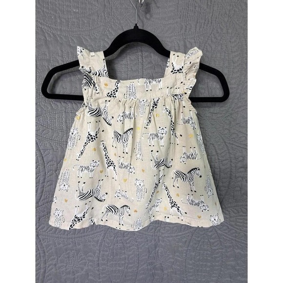 Koala Kids Other - koala kids girls beige zebra novelty print dress cotton & linen blend size 5T